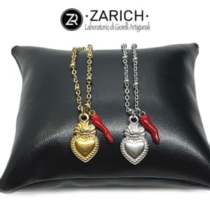 Collana cuore sacro con cornetto