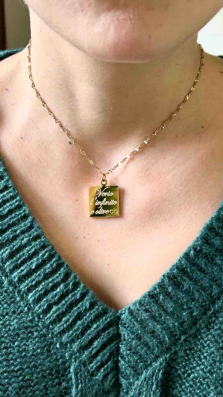 Collana Quadrata Gold Infinity