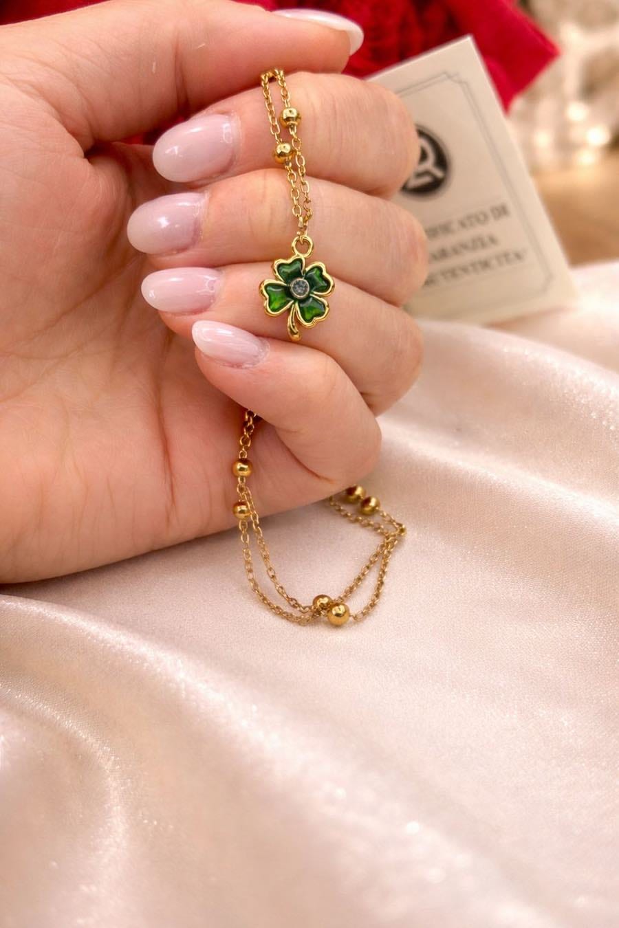 Collana quadrifoglio gold